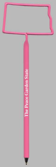 North Dakota State Fun Shaped Pen, Novelty Pen, Standard Size Pen, Promotional Pen, Personalized Pens.